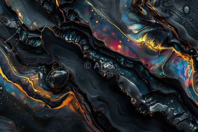 Abstrakte Opaleszenz: Dunkle Materie und Goldadern